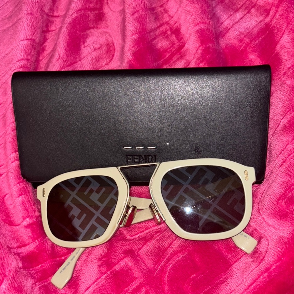 Fendi Beige Sunglasses with Black Case